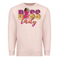 Pale Pink boss lady afro woman Premium Sweatshirt - NancyCooperArtShop