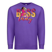 Purple boss lady afro woman Premium Sweatshirt - NancyCooperArtShop