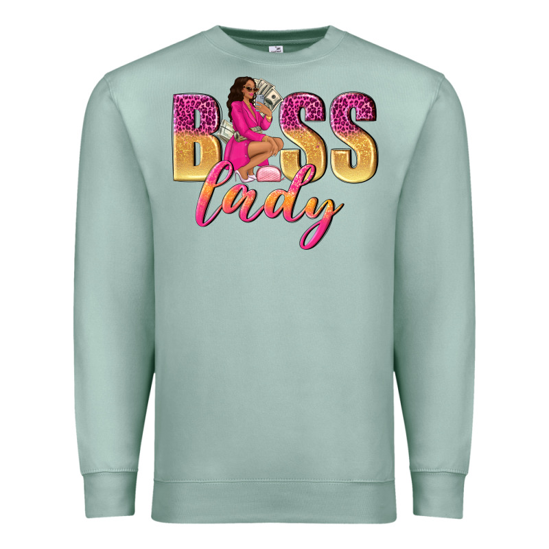 Boss Lady Afro Woman Premium Sweatshirt by NancyCooperArtShop | Teevron
