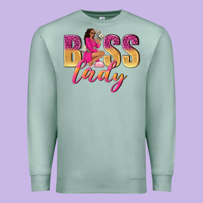 Boss Lady Afro Woman Premium Sweatshirt Designed By Nancycooperartshop