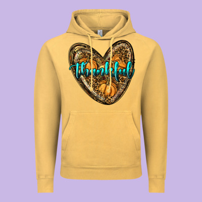 Thankful Pumpkin Heart Vintage Hoodie Designed By Ranaportraitstore