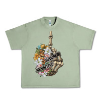 Oil Green sensitive savage skeleton middle finger Urban Heavy Tee - FaDigitalArtStudio