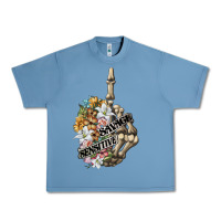 Pebble Blue sensitive savage skeleton middle finger Urban Heavy Tee - FaDigitalArtStudio