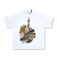 White sensitive savage skeleton middle finger Urban Heavy Tee - FaDigitalArtStudio
