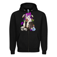 Black funny halloween lamb Zipper Hoodie - Jasminsmagicworld