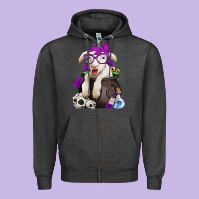 Funny Halloween Lamb Zipper Hoodie Designed By Jasminsmagicworld
