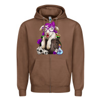 Chestnut funny halloween lamb Zipper Hoodie - Jasminsmagicworld