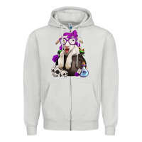 Dove Grey funny halloween lamb Zipper Hoodie - Jasminsmagicworld