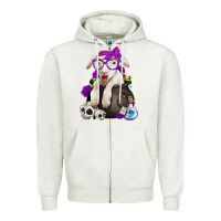 Oatmeal Heather funny halloween lamb Zipper Hoodie - Jasminsmagicworld