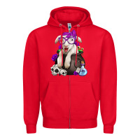 Red funny halloween lamb Zipper Hoodie - Jasminsmagicworld