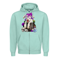 Seafoam funny halloween lamb Zipper Hoodie - Jasminsmagicworld