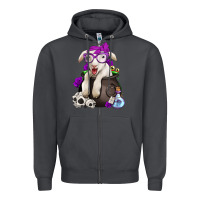 Smoke funny halloween lamb Zipper Hoodie - Jasminsmagicworld