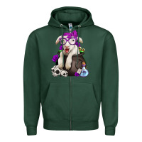 Sports Green funny halloween lamb Zipper Hoodie - Jasminsmagicworld