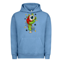 Pigment Pebble Blue Zombie Hand with Eyeball Urban Hoodie - texasbilliewilder