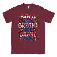 Burgundy bold stripes bright stars brave hearts Classic Tee - JahusDesignShop