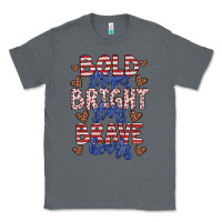 Charcoal Heather bold stripes bright stars brave hearts Classic Tee - JahusDesignShop