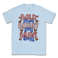 Dusty Blue bold stripes bright stars brave hearts Classic Tee - JahusDesignShop