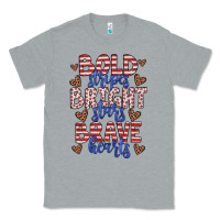 Heather Grey bold stripes bright stars brave hearts Classic Tee - JahusDesignShop