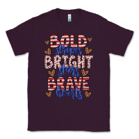 Plum bold stripes bright stars brave hearts Classic Tee - JahusDesignShop