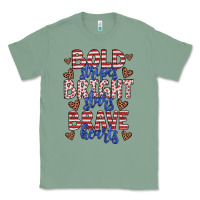 Sage bold stripes bright stars brave hearts Classic Tee - JahusDesignShop