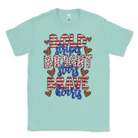 Seafoam bold stripes bright stars brave hearts Classic Tee - JahusDesignShop