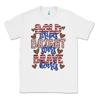 White bold stripes bright stars brave hearts Classic Tee - JahusDesignShop