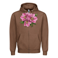 Chestnut Wild Prairie Rose Illustrations Zipper Hoodie - LillyAllenDesigns