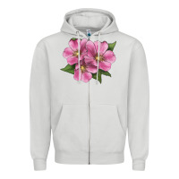 Dove Grey Wild Prairie Rose Illustrations Zipper Hoodie - LillyAllenDesigns