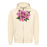 Sandshell Wild Prairie Rose Illustrations Zipper Hoodie - LillyAllenDesigns