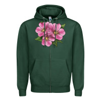 Sports Green Wild Prairie Rose Illustrations Zipper Hoodie - LillyAllenDesigns