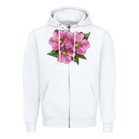White Wild Prairie Rose Illustrations Zipper Hoodie - LillyAllenDesigns