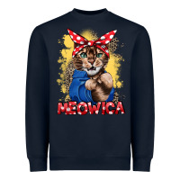 Navy Meowica 4th of july Heavyweight Sweatshirt - CowGirlArtShop