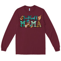 Burgundy American football mama Long Sleeve Tee - Jasminsmagicworld