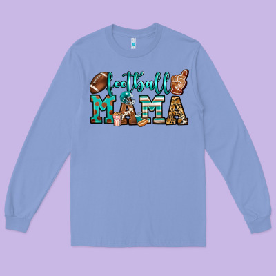 American Football Mama Long Sleeve Tee Designed By Jasminsmagicworld