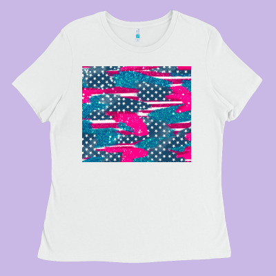 Usa Flag Ladies Tee Designed By Adodesignshop