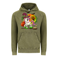 Vintage Olive halloween unicorn Vintage Hoodie - Zillion Design Studio