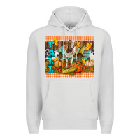Dove Grey fall with baby goat Premium Hoodie - LillyAllenDesigns