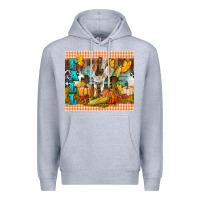 Heather Grey fall with baby goat Premium Hoodie - LillyAllenDesigns