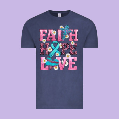 Faith Hope Love  Cross And Ribbon Vintage Tee Designed By Hra Design Shop