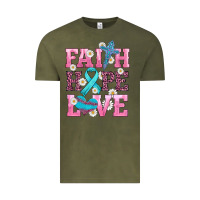Vintage Olive faith hope love  cross and ribbon Vintage Tee - HRA Design Shop