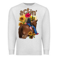 Oatmeal Heather actin up malias Premium Sweatshirt - MaliasSmallBusiness