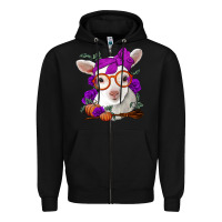Black Cute baby lamb halloween Zipper Hoodie - Jasminsmagicworld