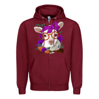 Burgundy Cute baby lamb halloween Zipper Hoodie - Jasminsmagicworld