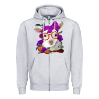 Heather Grey Cute baby lamb halloween Zipper Hoodie - Jasminsmagicworld