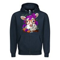 Navy Cute baby lamb halloween Zipper Hoodie - Jasminsmagicworld