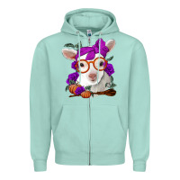 Seafoam Cute baby lamb halloween Zipper Hoodie - Jasminsmagicworld