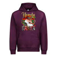 Mauve Wine Howdy Santa Urban Hoodie - NancyCooperArtShop