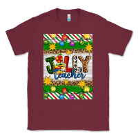 Burgundy Christmas jolly teacher Classic Tee - Artiststas