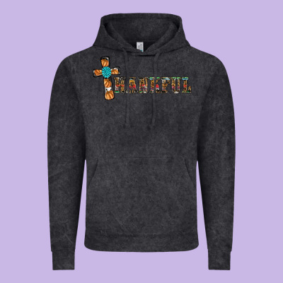 Thankful Pumpkin Cross Vintage Hoodie Designed By Ranaportraitstore