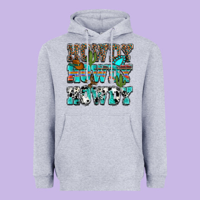 Western Howdy Howdy Howdy Heavyweight Hoodie Designed By Nancycooperartshop